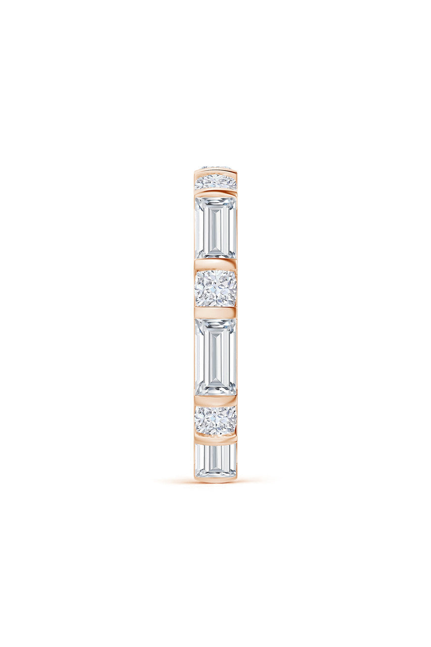 Buy Orient Express Lab-Grown 14K Gold Baguette & Cushion Diamond Eternity Band in 14K Rose Gold Online 14K Rose Gold