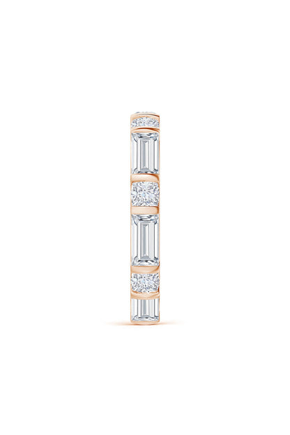 Buy Orient Express Lab-Grown 14K Gold Baguette & Cushion Diamond Eternity Band in 14K Rose Gold Online 14K Rose Gold