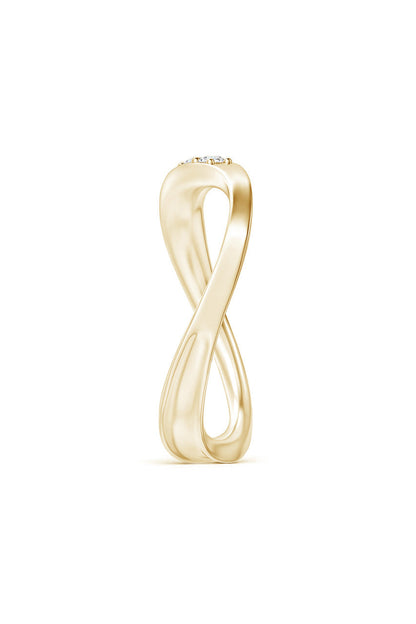 Buy Shangri-La Brushstroke 14K Gold and Diamond Half Eternity Stacking Ring in 14K Yellow Gold Online 14K Yellow Gold