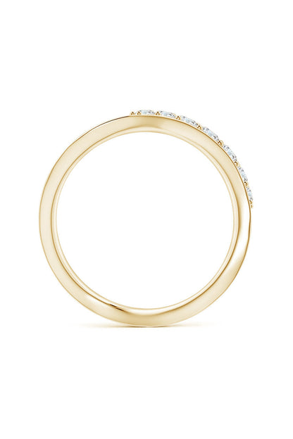 Buy Shangri-La Brushstroke 14K Gold and Diamond Half Eternity Stacking Ring in 14K Yellow Gold Online 14K Yellow Gold