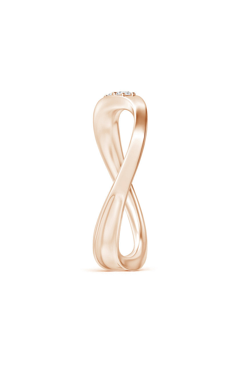Buy Shangri-La Brushstroke 14K Gold and Diamond Half Eternity Stacking Ring in 14K Rose Gold Online 14K Rose Gold