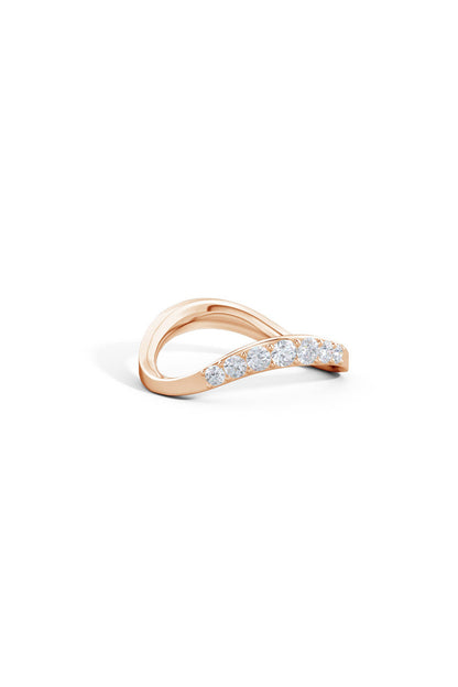 Buy Shangri-La Brushstroke 14K Gold and Diamond Half Eternity Stacking Ring in 14K Rose Gold Online 14K Rose Gold