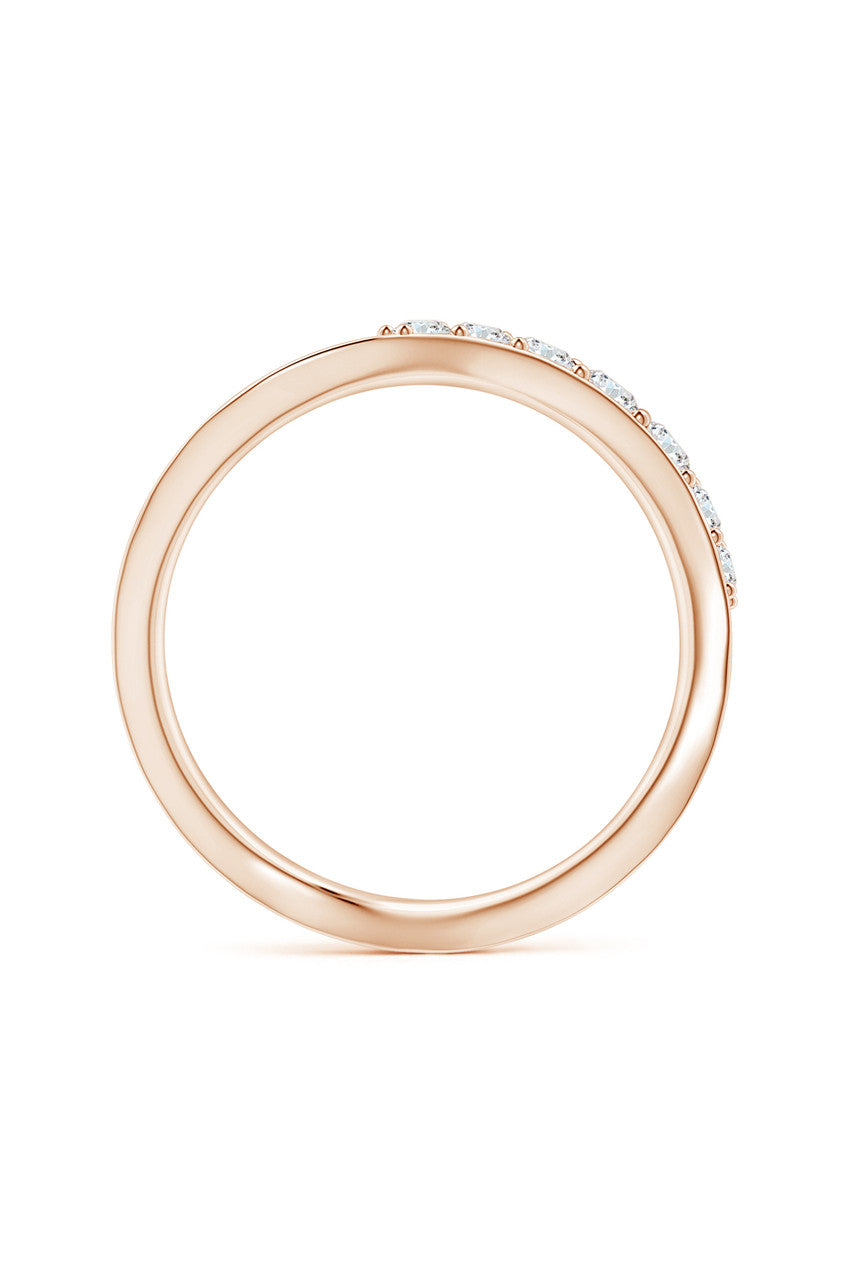 Buy Shangri-La Brushstroke 14K Gold and Diamond Half Eternity Stacking Ring in 14K Rose Gold Online 14K Rose Gold
