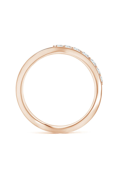 Buy Shangri-La Brushstroke 14K Gold and Diamond Half Eternity Stacking Ring in 14K Rose Gold Online 14K Rose Gold