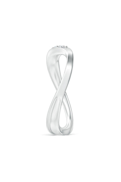 Buy Shangri-La Brushstroke 14K Gold and Diamond Half Eternity Stacking Ring in 14K White Gold Online 14K White Gold