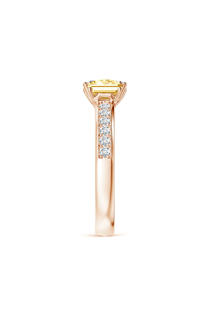 Buy Orient Express Lab-Grown 14K Gold with White & Yellow Diamond Two Stone Ring in 14K Rose Gold Online 14K Rose Gold