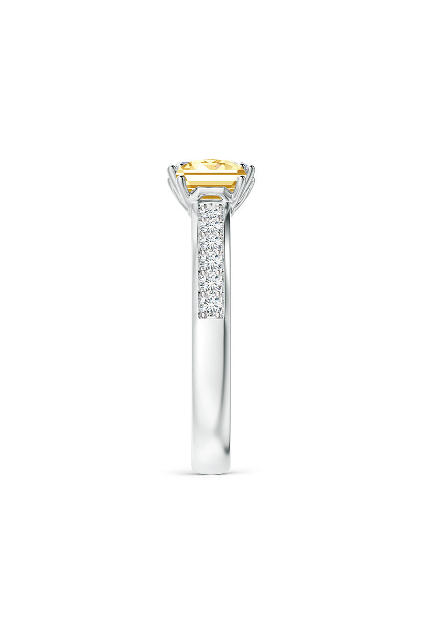 Buy Orient Express Lab-Grown 14K Gold with White & Yellow Diamond Two Stone Ring in 14K White Gold Online 14K White Gold