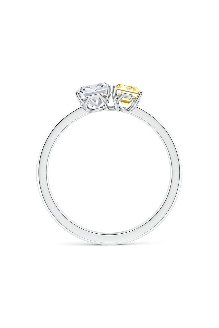 Buy Orient Express Lab-Grown 14K Gold with White & Yellow Diamond Two Stone Ring in 14K White Gold Online 14K White Gold
