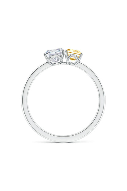 Buy Orient Express Lab-Grown 14K Gold with White & Yellow Diamond Two Stone Ring in 14K White Gold Online 14K White Gold