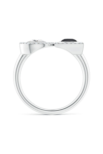 Buy Infinity 14K Gold with Black & White Diamond Two Stone Statement Ring in 14K White Gold Online 14K White Gold