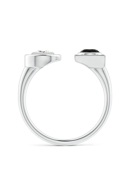 Buy Infinity 14K Gold with Black & White Diamond Two Stone Open Ring in 14K White Gold Online 14K White Gold