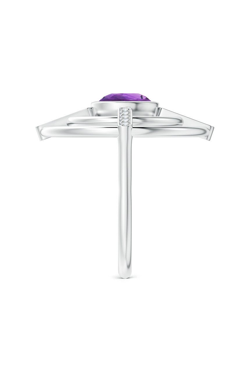 Buy Infinity Concentric Circle 14K Gold and Amethyst Ring in 14K White Gold Online 14K White Gold