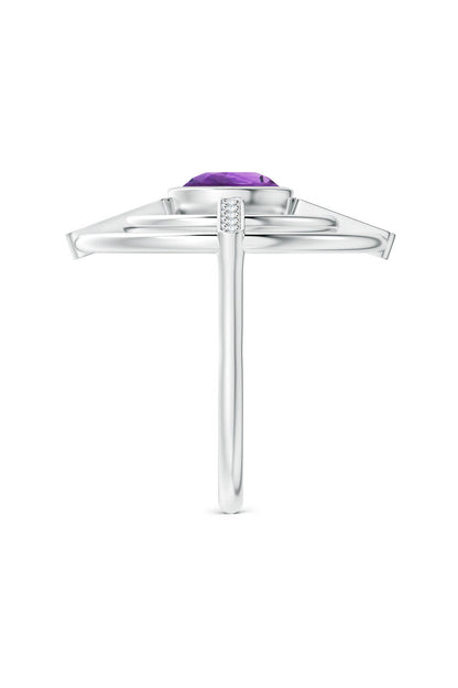 Buy Infinity Concentric Circle 14K Gold and Amethyst Ring in 14K White Gold Online 14K White Gold