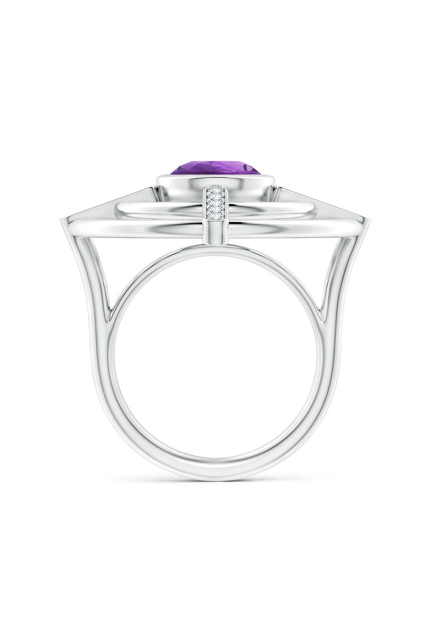 Buy Infinity Concentric Circle 14K Gold and Amethyst Ring in 14K White Gold Online 14K White Gold