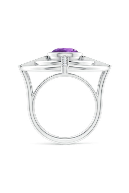 Buy Infinity Concentric Circle 14K Gold and Amethyst Ring in 14K White Gold Online 14K White Gold