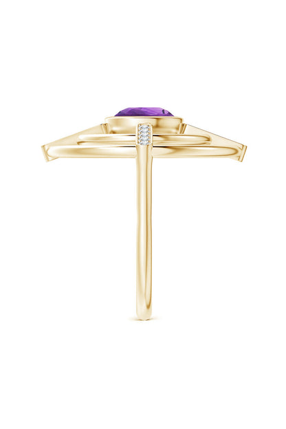 Buy Infinity Concentric Circle 14K Gold and Amethyst Ring in 14K Yellow Gold Online 14K Yellow Gold