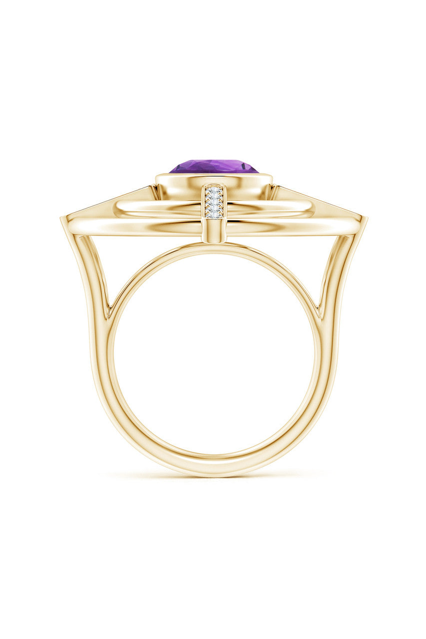 Buy Infinity Concentric Circle 14K Gold and Amethyst Ring in 14K Yellow Gold Online 14K Yellow Gold