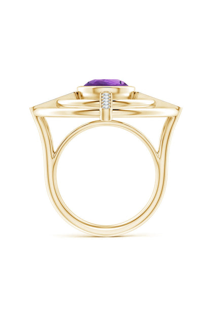 Buy Infinity Concentric Circle 14K Gold and Amethyst Ring in 14K Yellow Gold Online 14K Yellow Gold