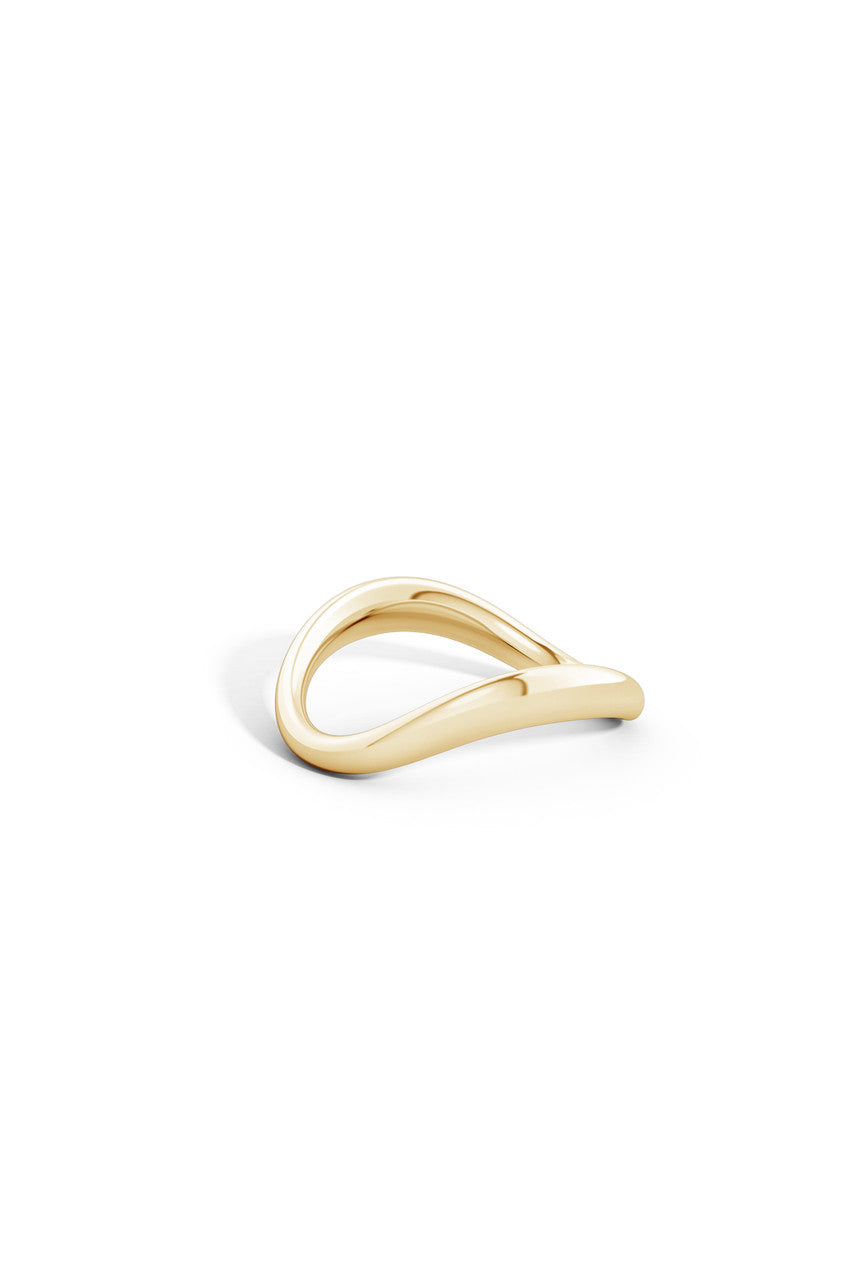 Buy Shangri-La Brushstroke 14K Gold Stacking Ring in 14K Yellow Gold Online 14K Yellow Gold