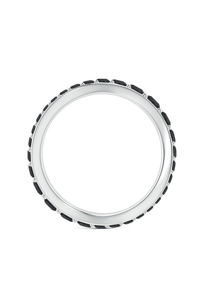 Buy Shangri-La Brushstroke 14K Gold and Black Diamond Full Eternity Stacking Ring in 14K White Gold Online 14K White Gold