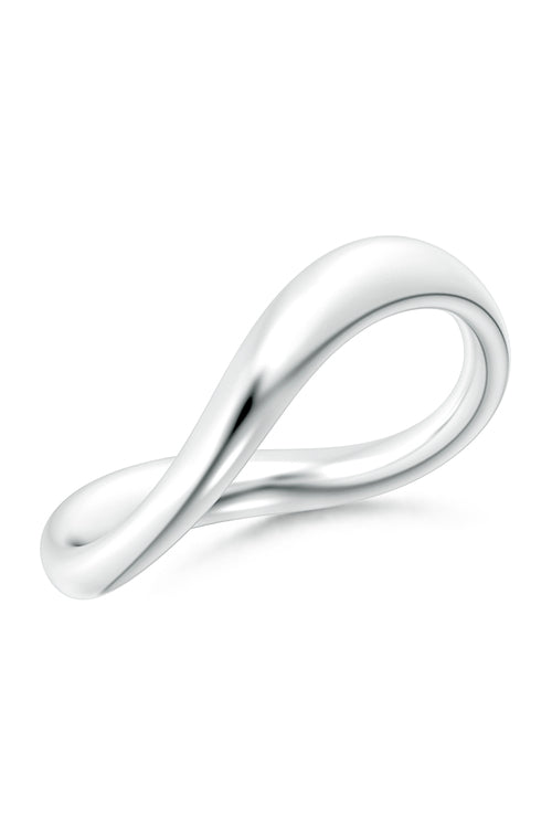 Buy Shangri-La Brushstroke 14K Gold Stacking Ring in 14K White Gold Online 14K White Gold