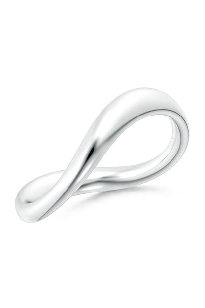 Buy Shangri-La Brushstroke 14K Gold Stacking Ring in 14K White Gold Online 14K White Gold