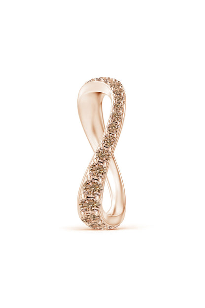 Buy Shangri-La Brushstroke 14K Gold and Coffee Diamond Full Eternity Stacking Ring in 14K Rose Gold Online 14K Rose Gold