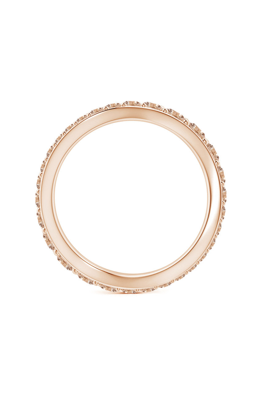 Buy Shangri-La Brushstroke 14K Gold and Coffee Diamond Full Eternity Stacking Ring in 14K Rose Gold Online 14K Rose Gold