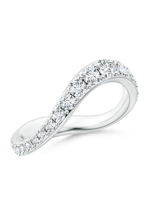 Buy Shangri-La Brushstroke 14K Gold and Diamond Full Eternity Stacking Ring in 14K White Gold Online 14K White Gold