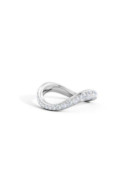 Buy Shangri-La Brushstroke 14K Gold and Diamond Full Eternity Stacking Ring in 14K White Gold Online 14K White Gold