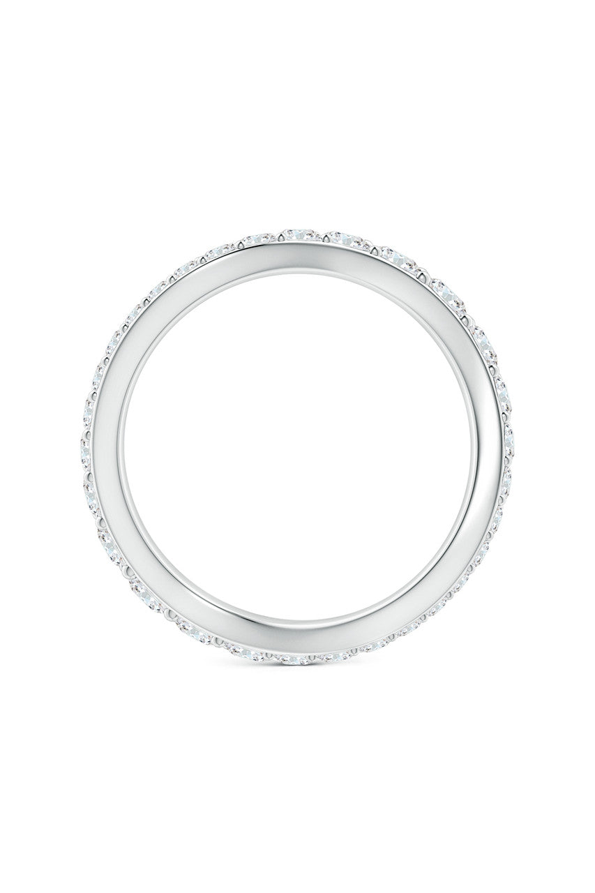 Buy Shangri-La Brushstroke 14K Gold and Diamond Full Eternity Stacking Ring in 14K White Gold Online 14K White Gold