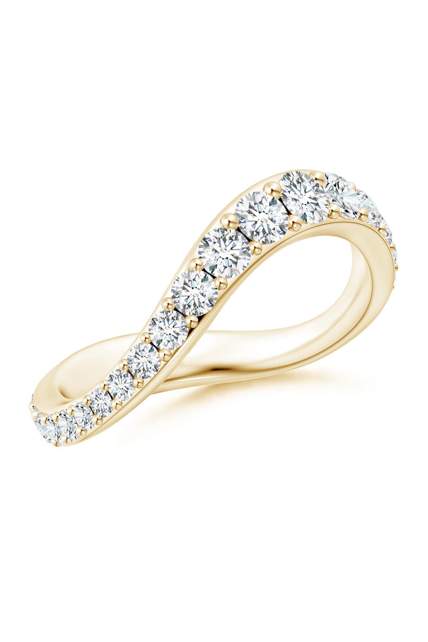 Buy Shangri-La Brushstroke 14K Gold and Diamond Full Eternity Stacking Ring in 14K Yellow Gold Online 14K Yellow Gold