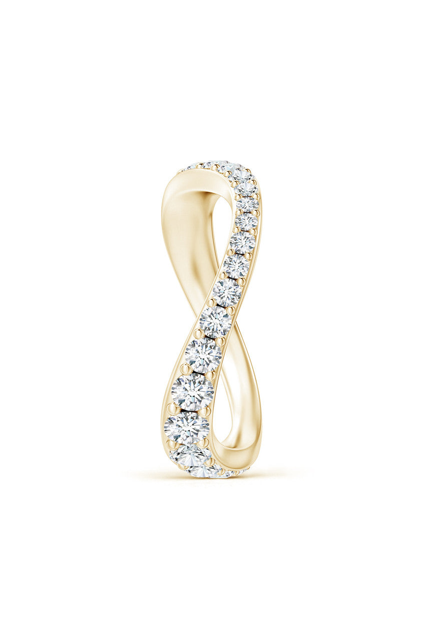 Buy Shangri-La Brushstroke 14K Gold and Diamond Full Eternity Stacking Ring in 14K Yellow Gold Online 14K Yellow Gold