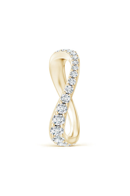 Buy Shangri-La Brushstroke 14K Gold and Diamond Full Eternity Stacking Ring in 14K Yellow Gold Online 14K Yellow Gold