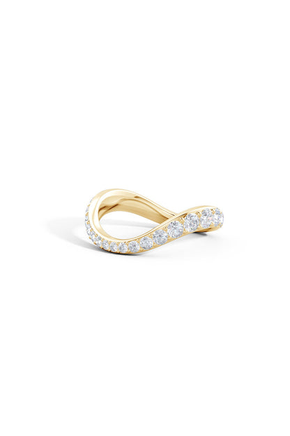 Buy Shangri-La Brushstroke 14K Gold and Diamond Full Eternity Stacking Ring in 14K Yellow Gold Online 14K Yellow Gold