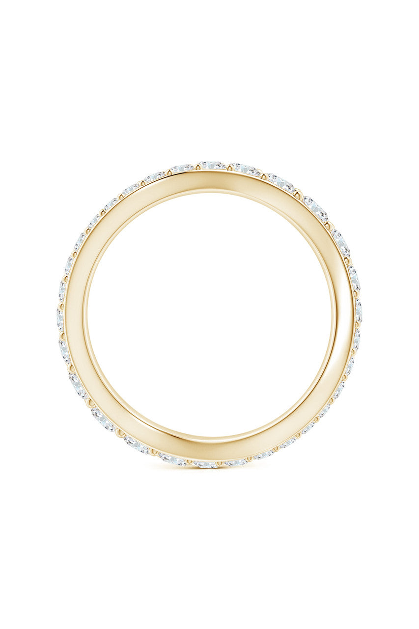 Buy Shangri-La Brushstroke 14K Gold and Diamond Full Eternity Stacking Ring in 14K Yellow Gold Online 14K Yellow Gold