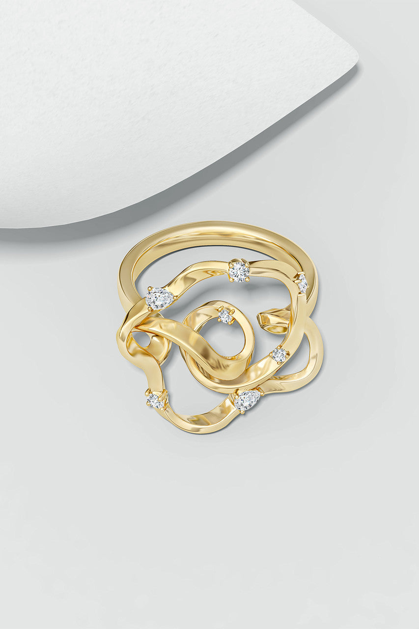 Buy Sakura 14k Scattered Diamond Ring in 14K Yellow Gold Online 14K Yellow Gold
