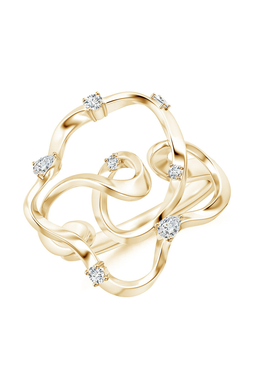 Buy Sakura 14k Scattered Diamond Ring in 14K Yellow Gold Online 14K Yellow Gold