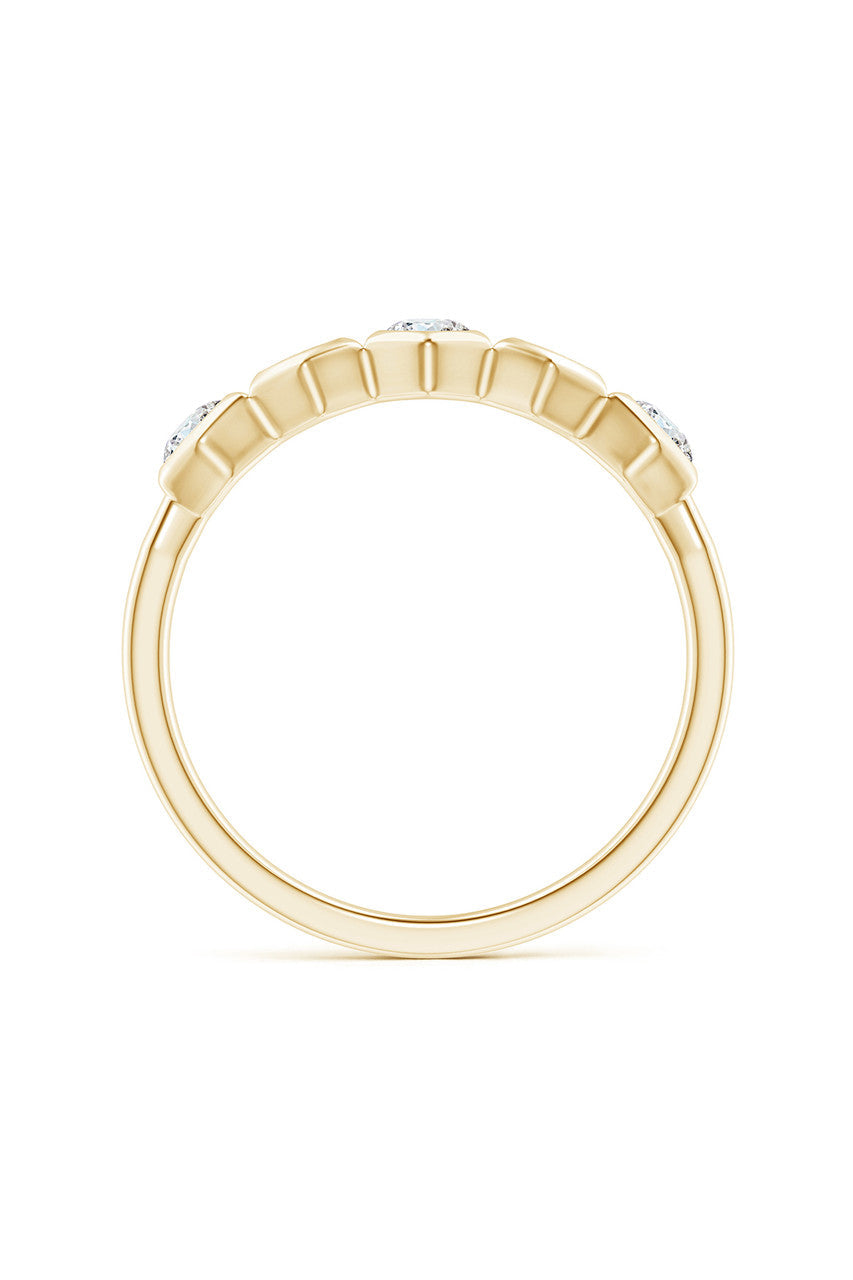 Buy Indochine 14k Hexagon Alternating 3-Diamond Ring in 14K Yellow Gold Online 14K Yellow Gold