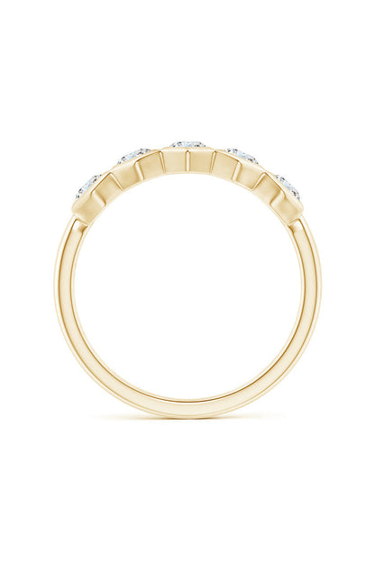 Buy Indochine 14k Hexagon 5-DiamondStacking Ring in 14K Yellow Gold Online 14K Yellow Gold