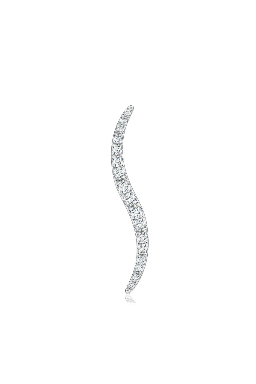 Buy Shangri-La Brushstroke 14k Gold and Diamond Brooch in 14K White Gold Online 14K White Gold