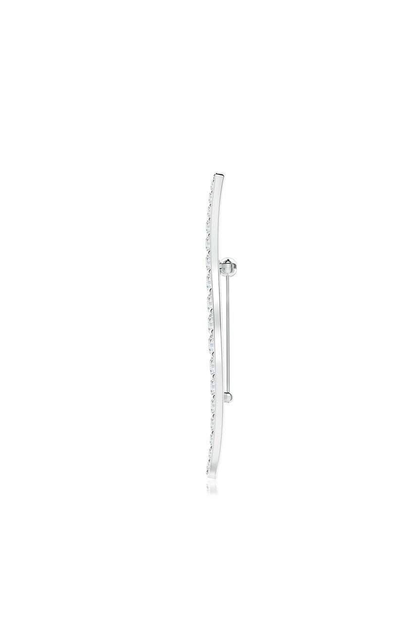 Buy Shangri-La Brushstroke 14k Gold and Diamond Brooch in 14K White Gold Online 14K White Gold