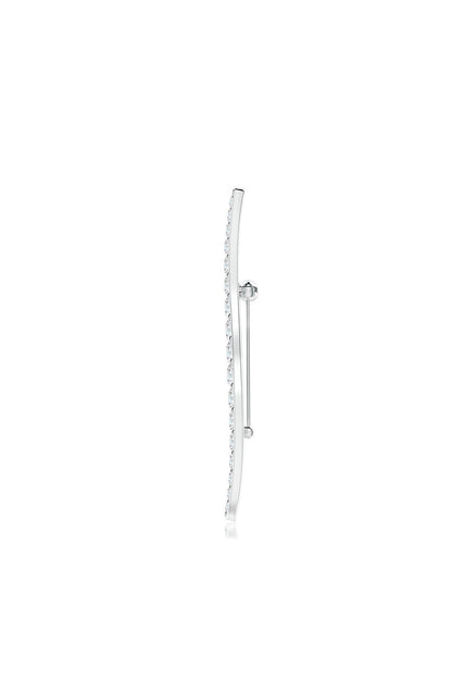 Buy Shangri-La Brushstroke 14k Gold and Diamond Brooch in 14K White Gold Online 14K White Gold
