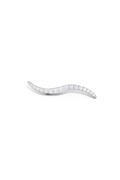 Buy Shangri-La Brushstroke 14k Gold and Diamond Brooch in 14K White Gold Online 14K White Gold