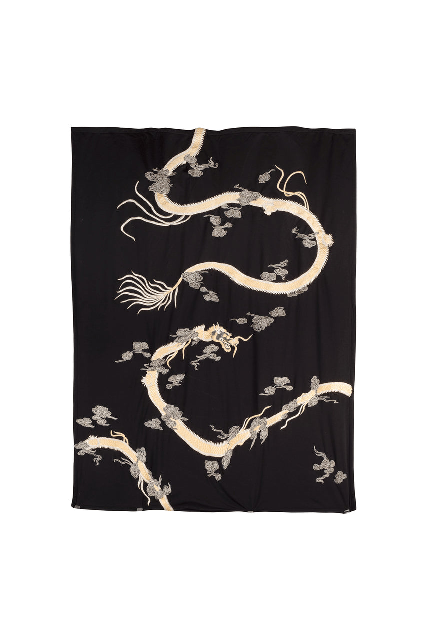 Buy Cocoon Dragon Embroidered Throw in Black/White Online Black/White