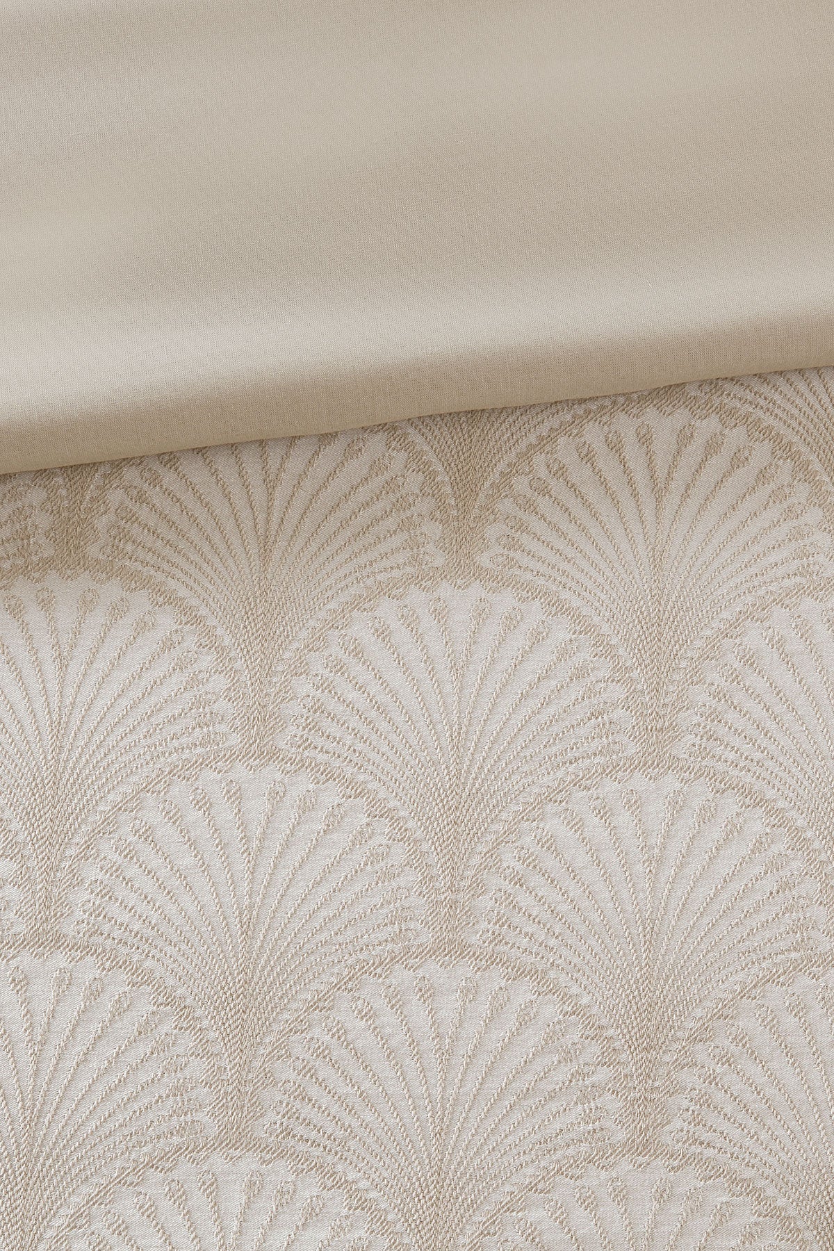 Ogee Fan Jacquard 3 Piece Comforter Mini Set Beige