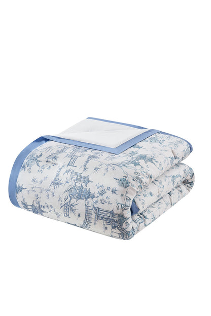 Village Toile 3 Piece Comforter Mini Set French Blue