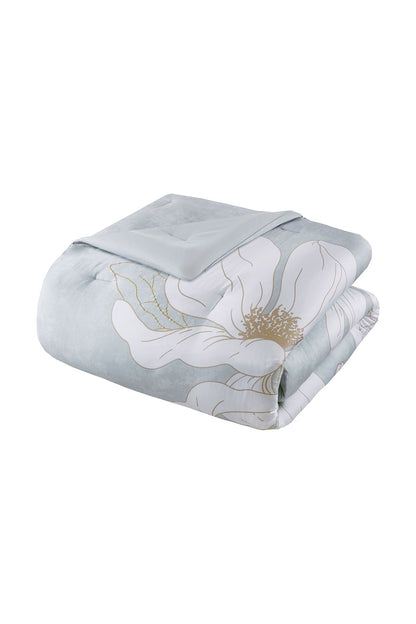 Dreamscape Embroidered 4 Piece Comforter Mini Set Dove Gray
