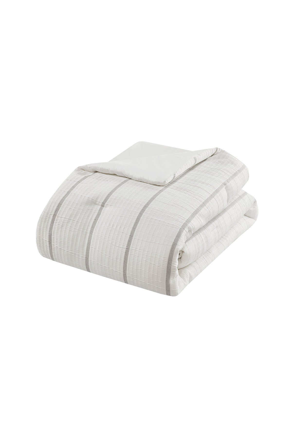 Buy Naru 4 Piece Jacquard Stripe Comforter Mini Set in Ivory/Gray Online Ivory/Gray
