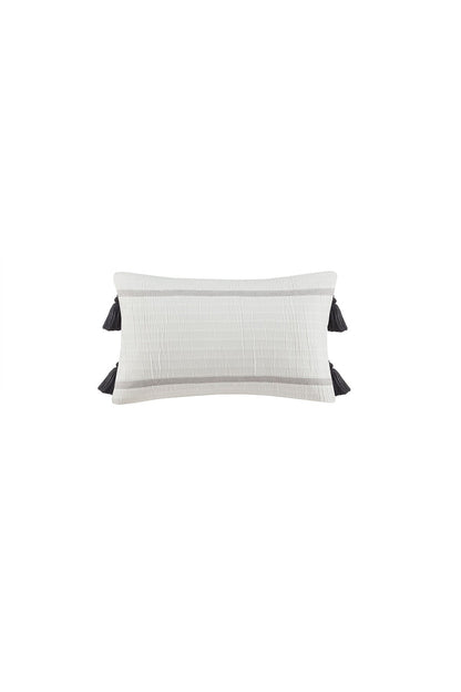 Buy Naru 4 Piece Jacquard Stripe Comforter Mini Set in Ivory/Gray Online Ivory/Gray